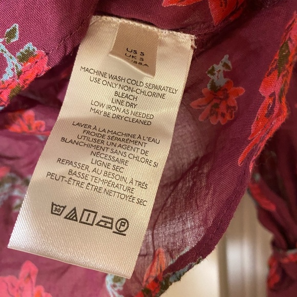 Free People Amanda‎ Ruffle Long Sleeve Top NWT - Picture 6 of 7